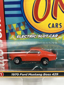 1970 Ford Mustang Boss 429 Orange Thunderjet Ultra G HO Slot Car Auto World SC377-1