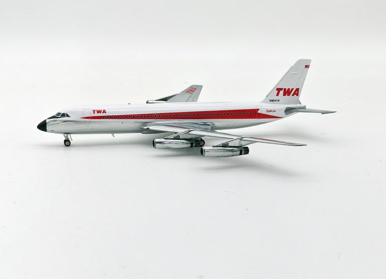 TWA CV880 N824TW Polished With Stand 1:200 Scale Inflight200 IF880TW0723P