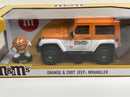 M&Ms Orange Figure and 2007 Jeep Wrangler 1:24 Scale Jada 253255068 34401