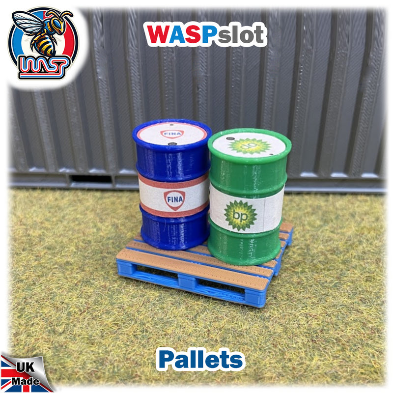 Slot Car Trackside Scenery 4 x Pallet Kit Blue 1:32 Scale Wasp P