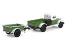 1950 Dodge Power Wagon With 1/4 Ton Cargo Trailer 1:64 Scale Greenlight 32320A