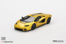 a yellow sports car on a white background