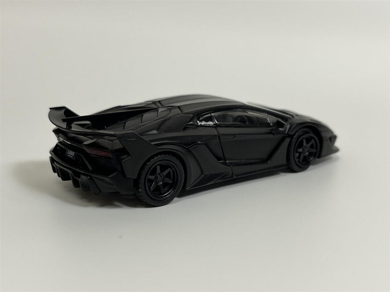 LB Silhouette Works Lamborghini Aventador GT EVO Matte Black RHD 1:64 Mini GT MGT00502R