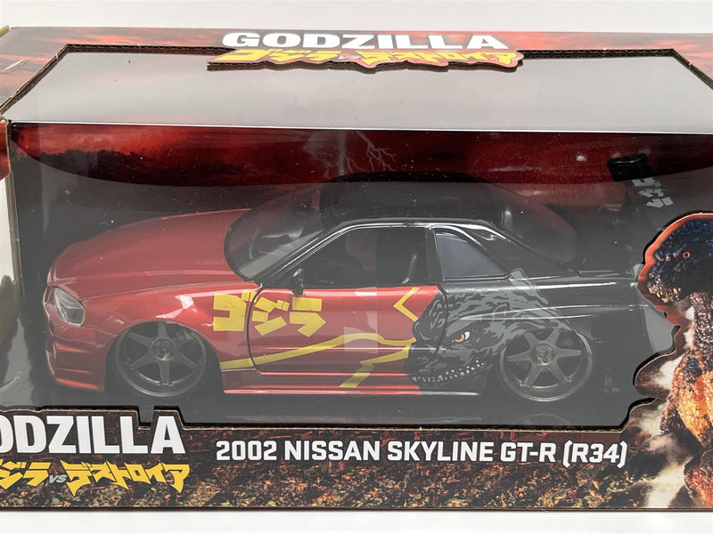 Godzilla 2002 Nissan Skyline GT R R34 1:24 Scale Jada 253253024 35133