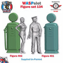 Trackside Unpainted Figures Gas Pumps and Figures x 2 Scenery Set 134 1:32 Wasp