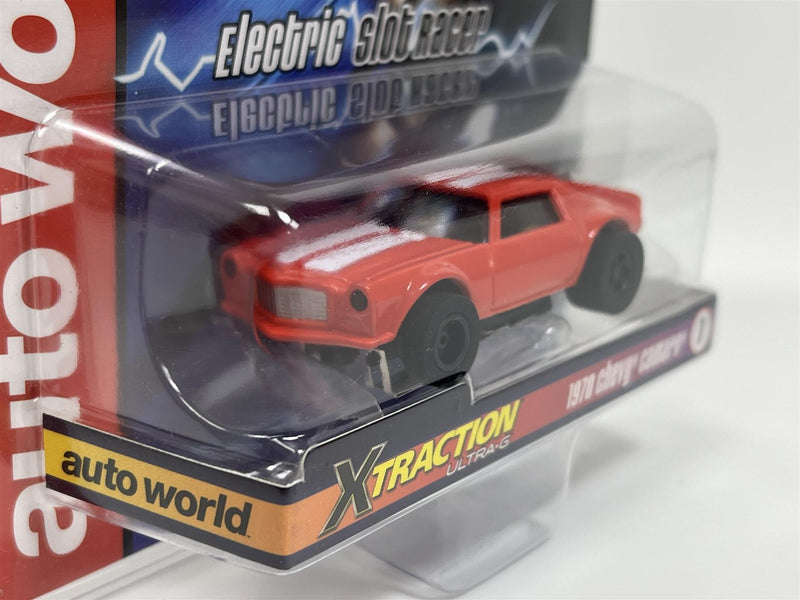 1970 Chevy Camaro Red X Traction Flame Throwers HO Scale Auto World SC366-1