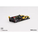 a black and yellow race car