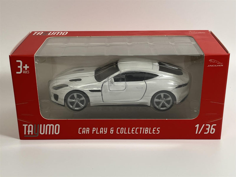 Jaguar F Type White LHD 1:36 Scale Pull & Go Tayumo 36100030