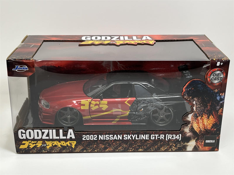 Godzilla 2002 Nissan Skyline GT R R34 1:24 Scale Jada 253253024 35133