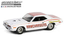 a white toy car with red stripes