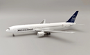 a model airplane on a gray background