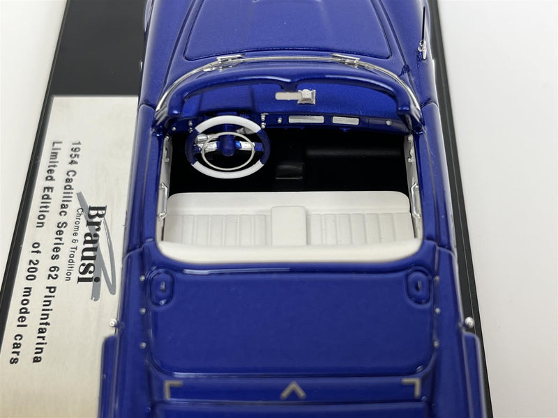 1954 Cadillac Series 62 Pininfarina Blue With White Interior 1:43 Scale Brausi BRA2106