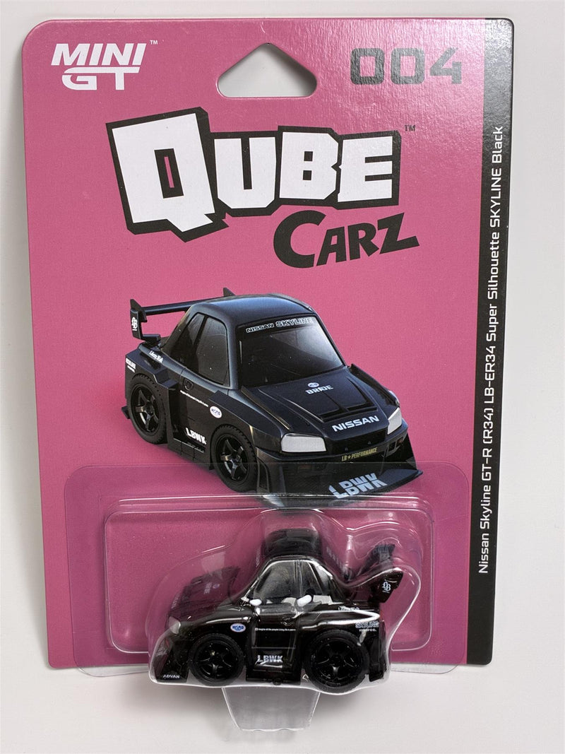 Nissan Skyline GT-R R34 LB-ER34 Silhouette Skyline Black Qube Carz 6cm QZ00401BL