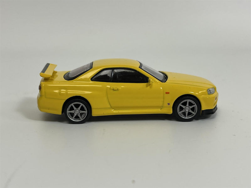 Nissan Skyline GTR R34 V Spec Lightning Yellow RHD 1:64 Scale Mini GT MGT00762R