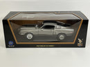 1968 Shelby GT 500KR Grey with Black Stripes 1:18 Road Signature Collection 92168gy