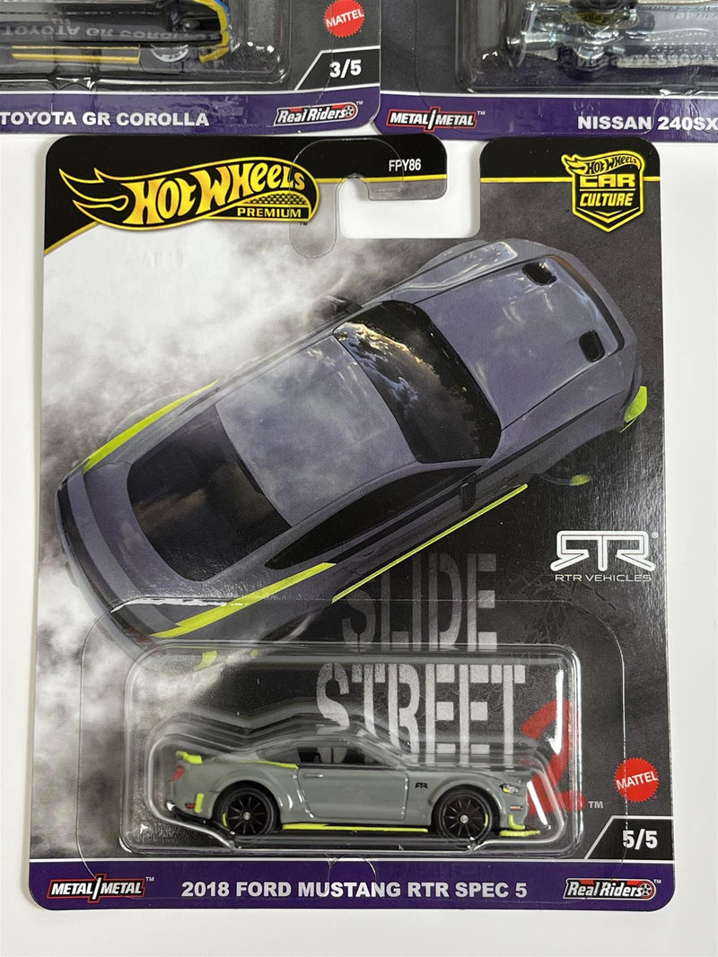 Hot Wheels Slide Street 2 Real Riders Set Of 5 Model Cars 1:64 FPY86