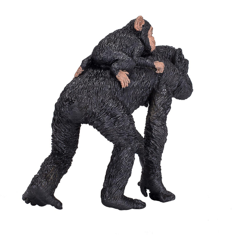 Chimpanzee And Baby Wildlife Toy Figure 10 cm Height Approx Mojo Fun 387264