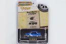 a blue toy car in a package