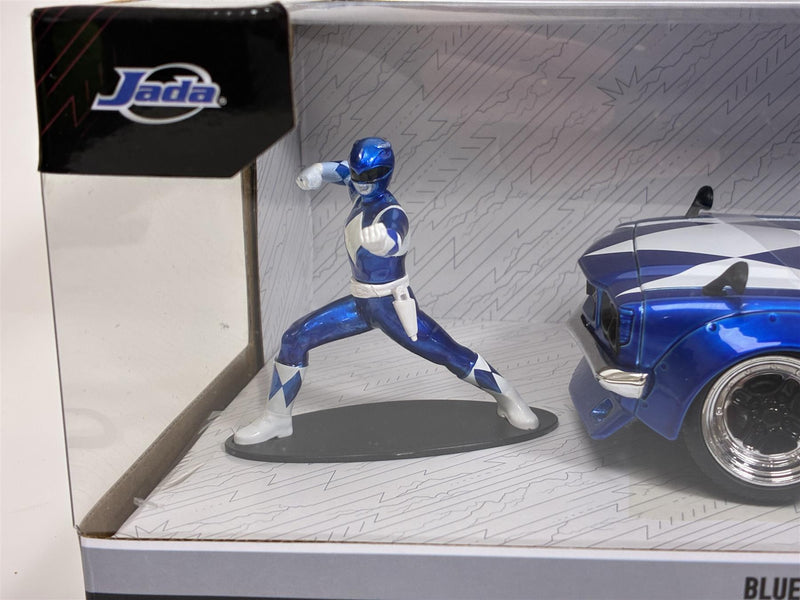 Power Rangers Blue Ranger Figure and 1974 Mazda RX-3 1:24 Scale Jada 34389