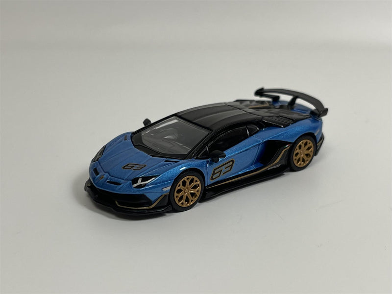 Lamborghini Aventador SVJ 63 Blu Aegir RHD 1:64 Scale Mini GT MGT00784R