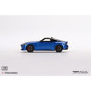 a blue toy car on a white background