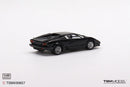a black toy car on a white background
