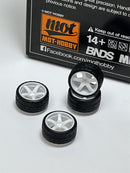 BNDS Custom Wheel Parts Wheel and Tyre Set White 1:64 MOT Hobby BC26402WH