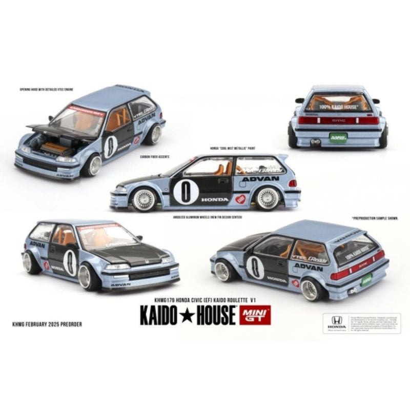 Honda Civic EF Kaido Roulette V1 1:64 Scale Kaido House Mini GT KHMG179