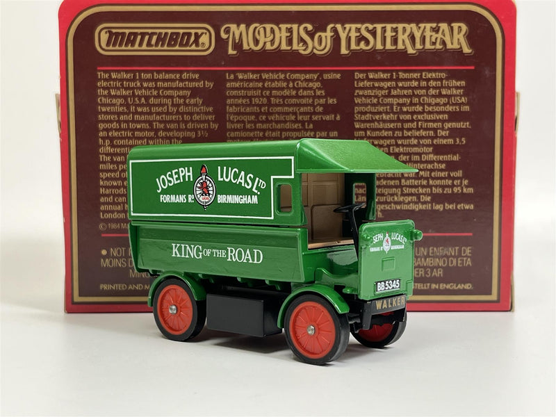 Walker Electric Van 1919 Joseph Lucas Limited Models of Yesteryear Matchbox Y29D S5