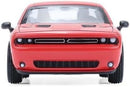 the front of a red car