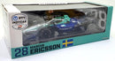 a blue toy car in a box