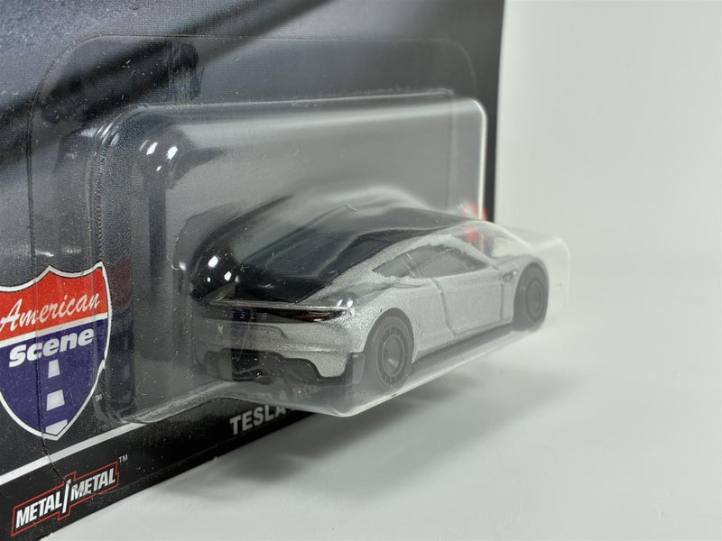 Tesla Roadster Silver 1:64 Scale Hot Wheels HCK02