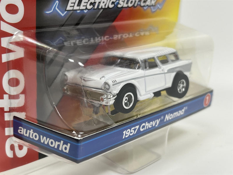 1957 Chevy Nomad White HO Scale Slot Car X Traction Auto World SC368-1