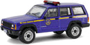 2001 Jeep Cherokee Small Cargo Trailer NYS Police 1:64 Scale Greenlight 32315B