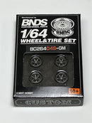 BNDS Custom Wheel Parts Wheel and Tyre Set Gunmetal Grey 1:64 MOT Hobby BC26404SGM