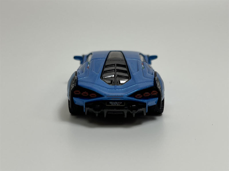 Lamborghini Sian FKP 37 Blu Aegir LHD 1:64 Scale Mini GT MGT00573L