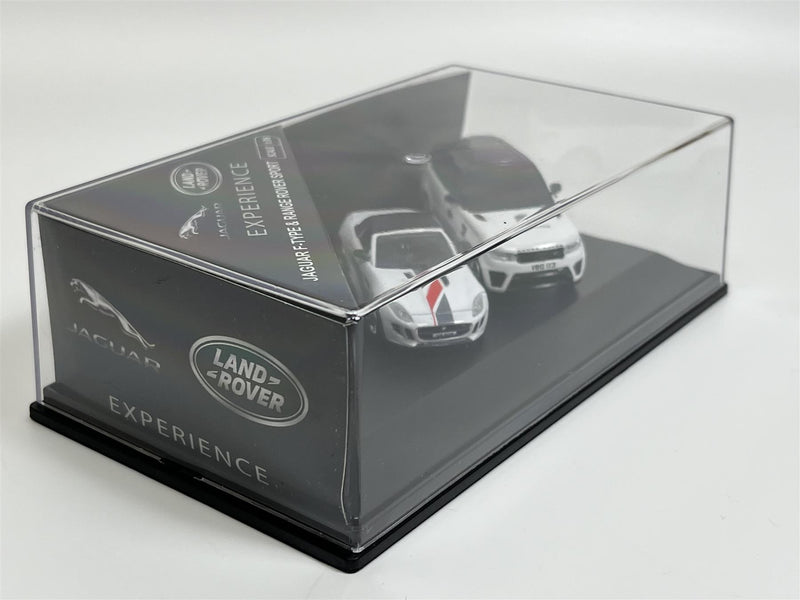 Jaguar F-Type and Range Rover Sport White 2 Car Set 1:76 Scale Oxford LEDC195MXA