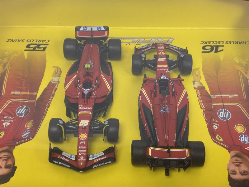 Ferrari Scuderiza SF-24 Leclerc #16 and Sainz #55 2 Car Set 1:43 Scale Bburago 36856