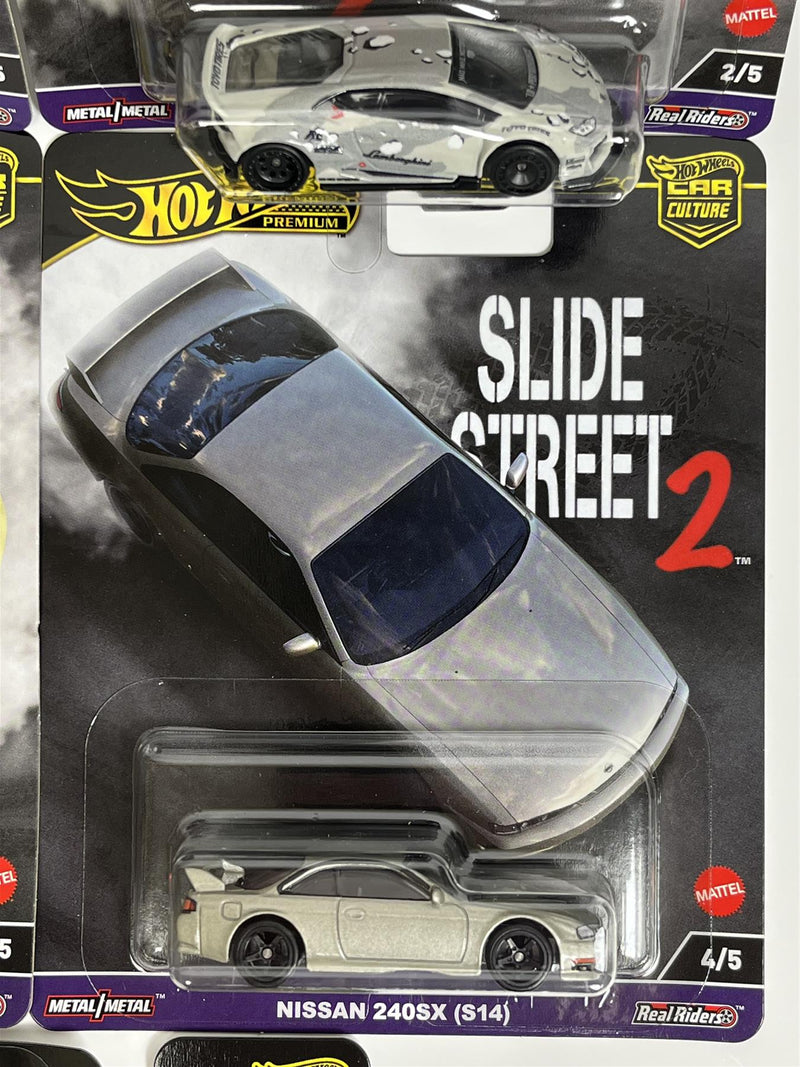 Hot Wheels Slide Street 2 Real Riders Set Of 5 Model Cars 1:64 FPY86