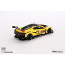 a yellow race car on a white background