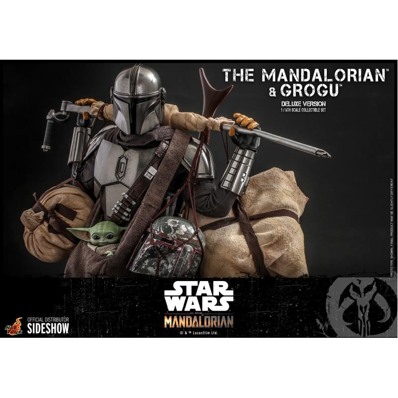 Star Wars The Mandalorian 2 Pack of The Mandalorian and Grogu Deluxe Version 1:6 Hot Toys 908289