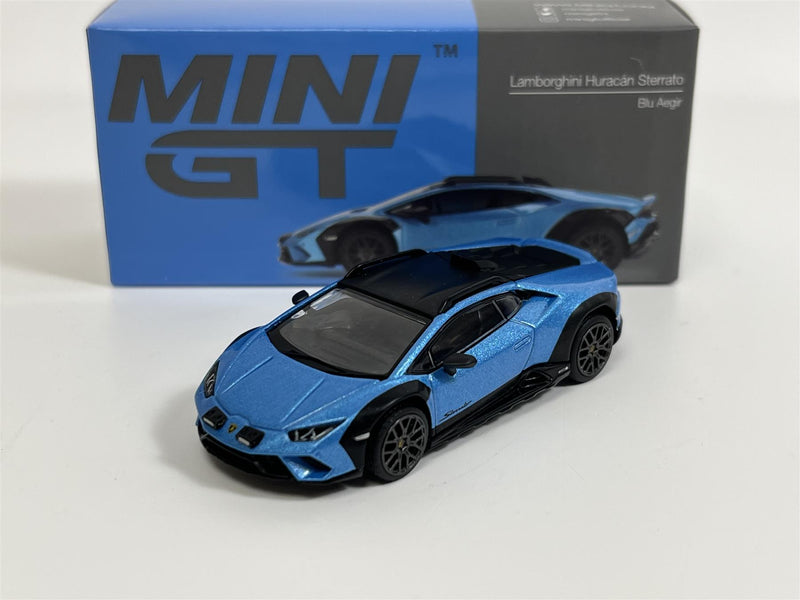 Lamborghini Huracan Sterrato Blue Aegir RHD 1:64 Scale Mini GT MGT00807R