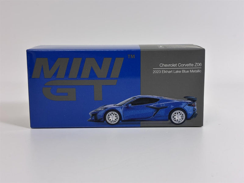 Chevrolet Corvette Z06 2023 Elkhart Lake Blue Metallic RHD 1:64 Mini GT MGT00892R