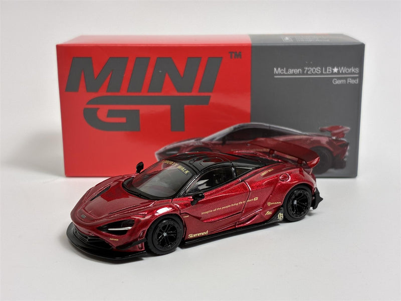 McLaren 720S LB Works Gem Red RHD 1:64 Scale Mini GT MGT00828R