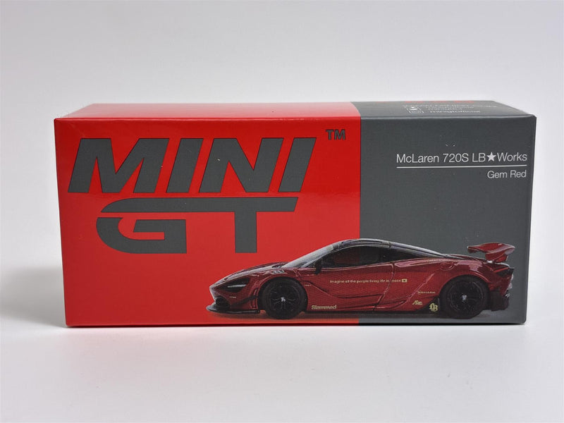 McLaren 720S LB Works Gem Red RHD 1:64 Scale Mini GT MGT00828R