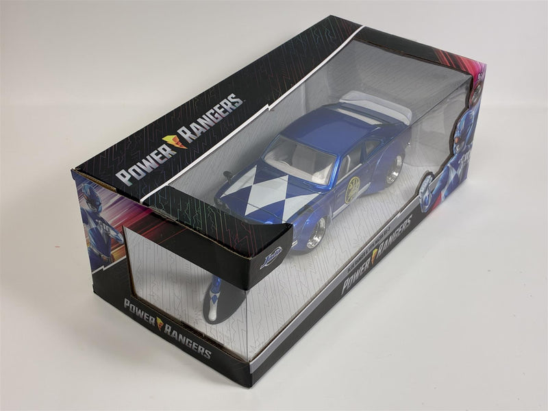 Power Rangers Blue Ranger Figure and 1974 Mazda RX-3 1:24 Scale Jada 34389