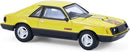 a yellow toy car with black stripes