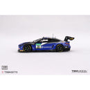 a blue race car with a white background