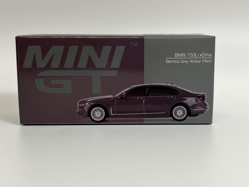 BMW 750Li xDrive Bernina Grey Amber Effect RHD 1:64 Scale Mini GT MGT00515R