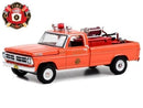 an orange toy truck with a fire engine